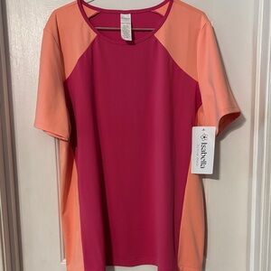 Isabella  Women's Colorblock Top - Pink and Coral